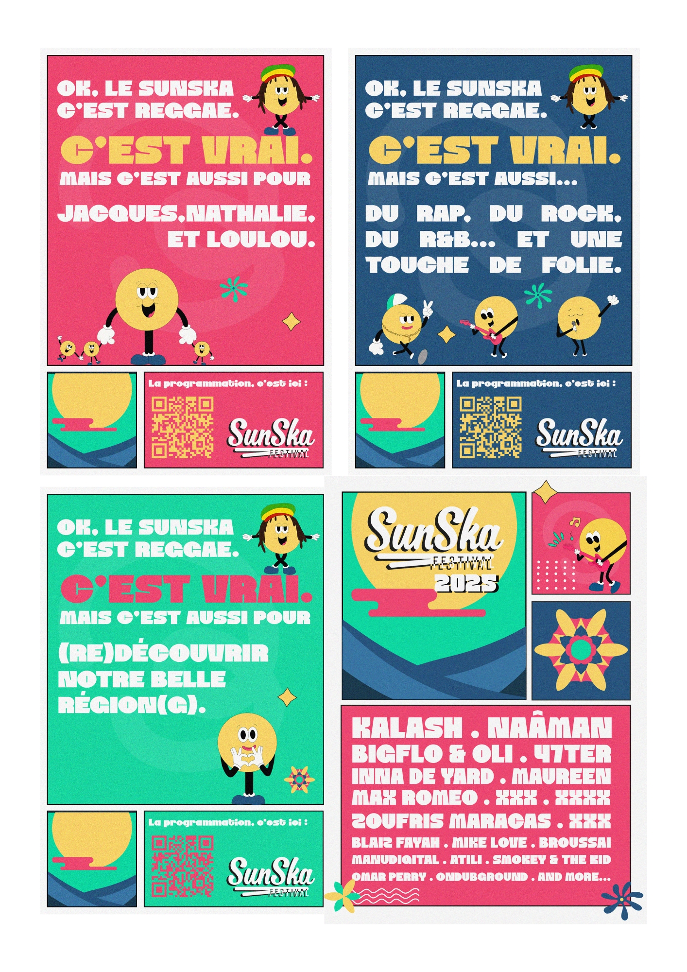 Série d'affiches pour le SunSka Festival édition 2024